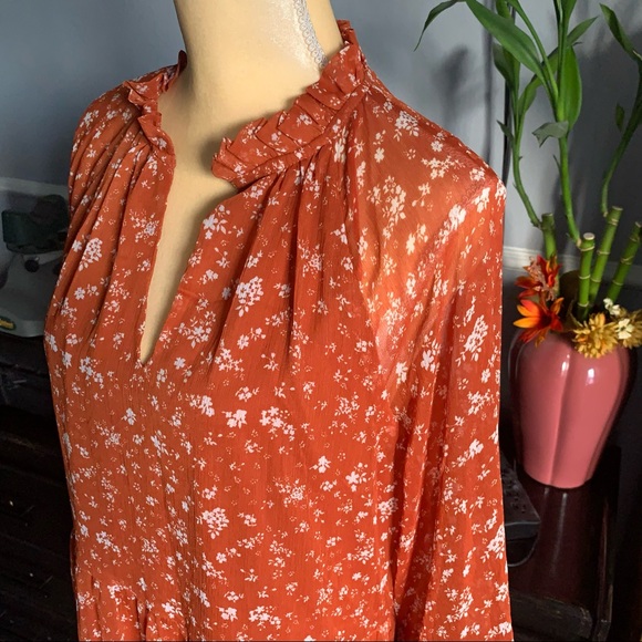 1 STATE FLOWY FLORAL DRESS SIZE L - Picture 4 of 8